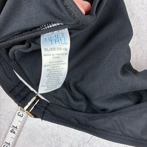 Time and Tru 2 Piece Swimsuit Women's XL Stripe Pool Beach Vacation Party Sport - Picture 5 of 9